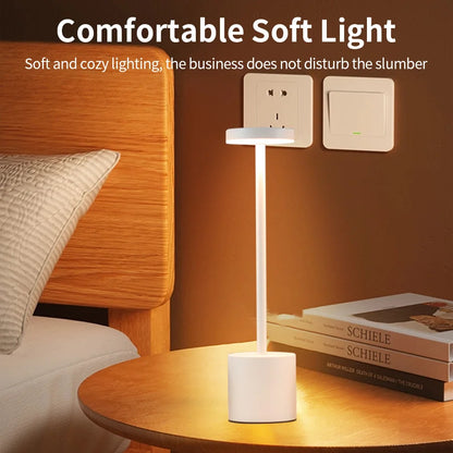 Classic Table Lamp USB Rechargeable Night Light Stepless Dimming Touch Desk Lamp 3 Colors Bedside Lamp Bar Hotel Decoration